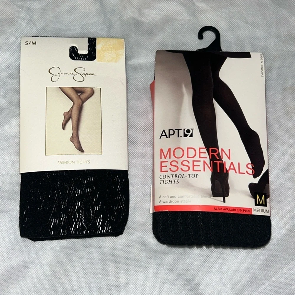 Lot of two black tights: Jessica Simpson and Apt 9